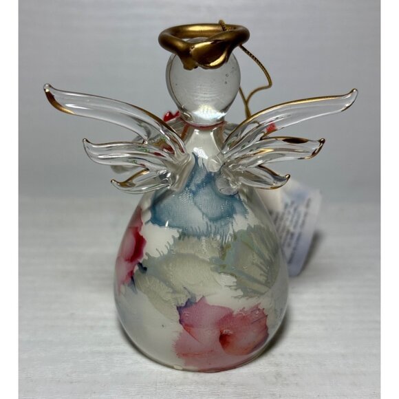 Russ Berrie June Angel Of The Month Rose Handcrafted Glass Figurine With Tag - Picture 9 of 9